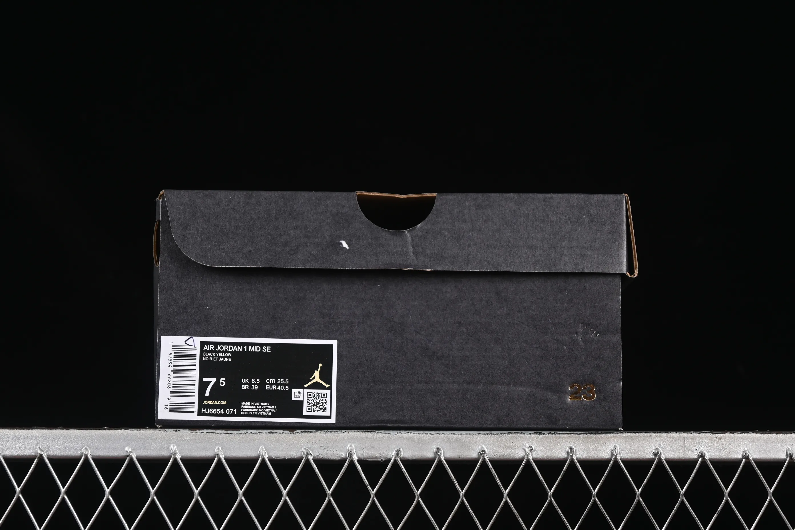 All categories Air Jordan Jordan series basketball shoes Air Jordan 1 Mid Air Jordan 1 Mid AJ1 Joe 1 black and yellow mid-top cultural and casual sneakers HJ6654-071